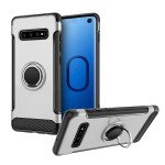 Wholesale Galaxy S10 360 Rotating Ring Stand Hybrid Case with Metal Plate (Black)